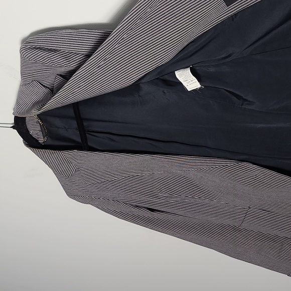 LES COPAINS Striped Blazer Snap Button Closure Jacket in Gray Size 42 - Picture 13 of 16